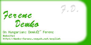 ferenc demko business card